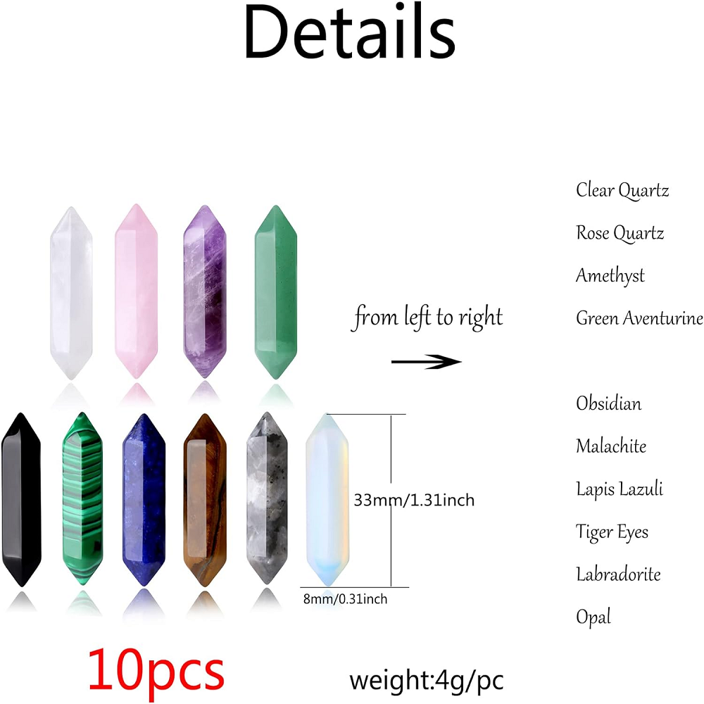 10PCS Healing Crystals Stones  - Healing Crystal Set recension och pris
