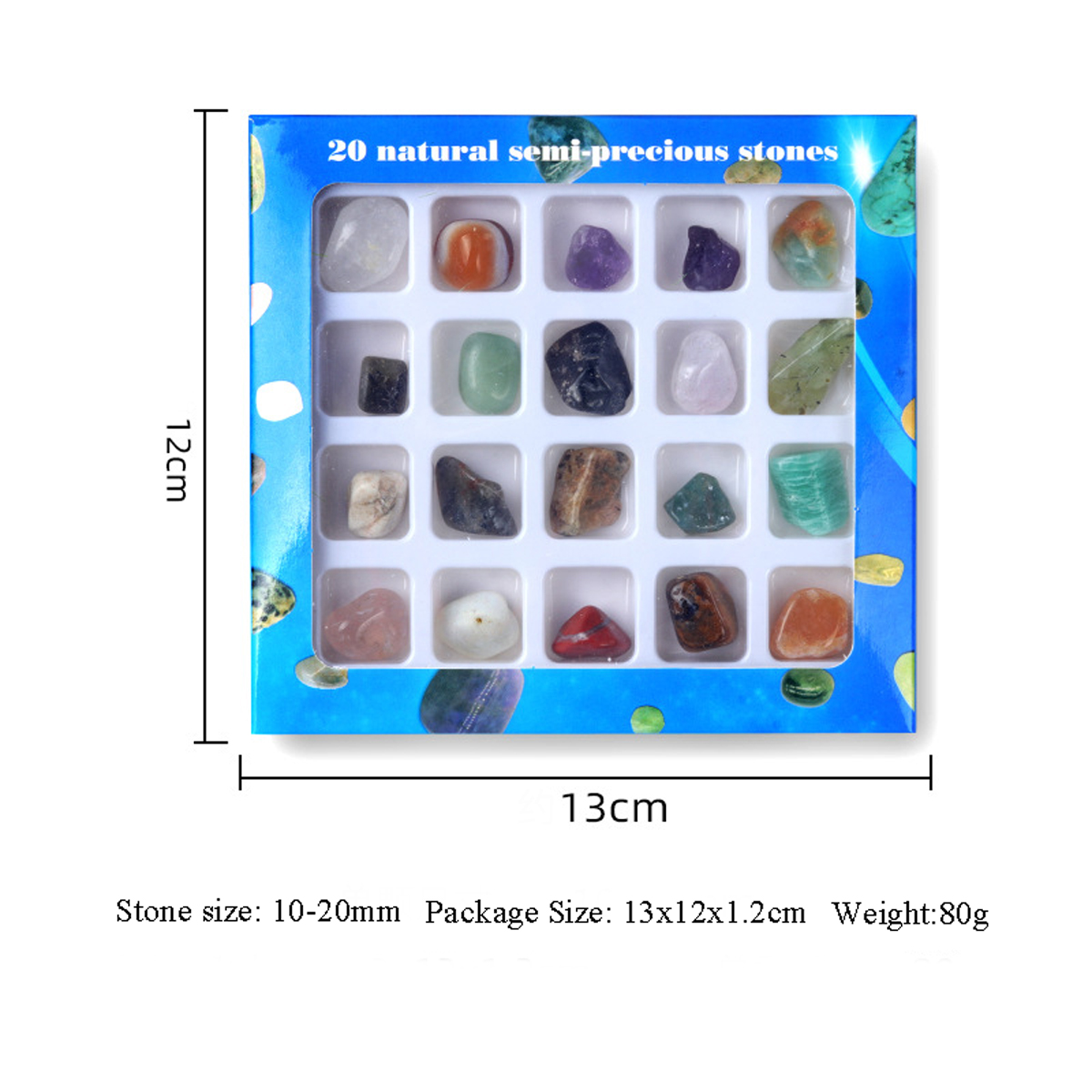 20pcs Crystal Chakra Set Squar - Healing Crystal Set recension och pris
