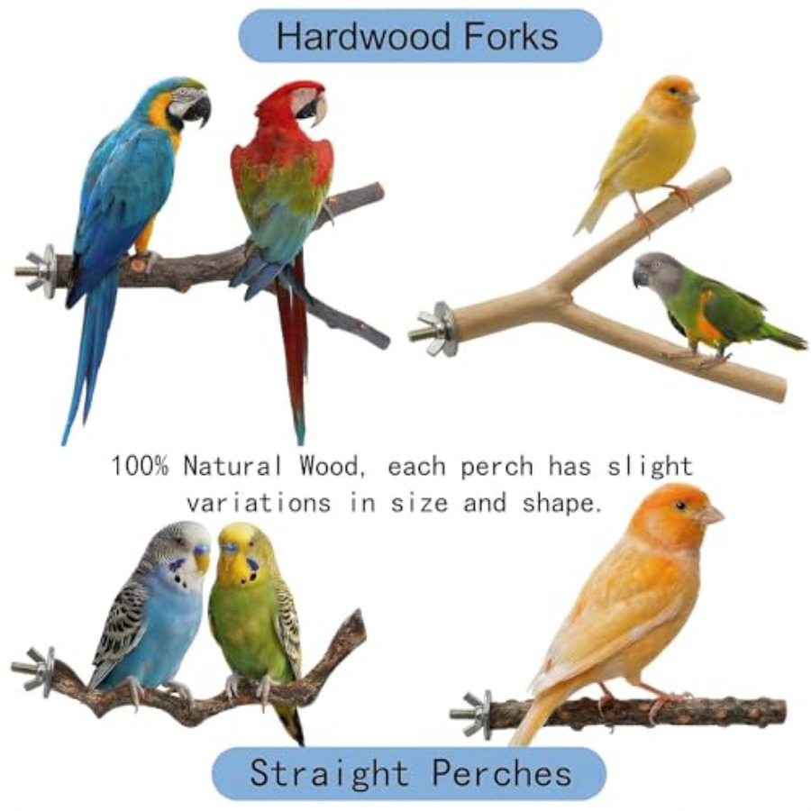 8PCS natural wood bird perches - Health & Wellness Fairs recension och pris