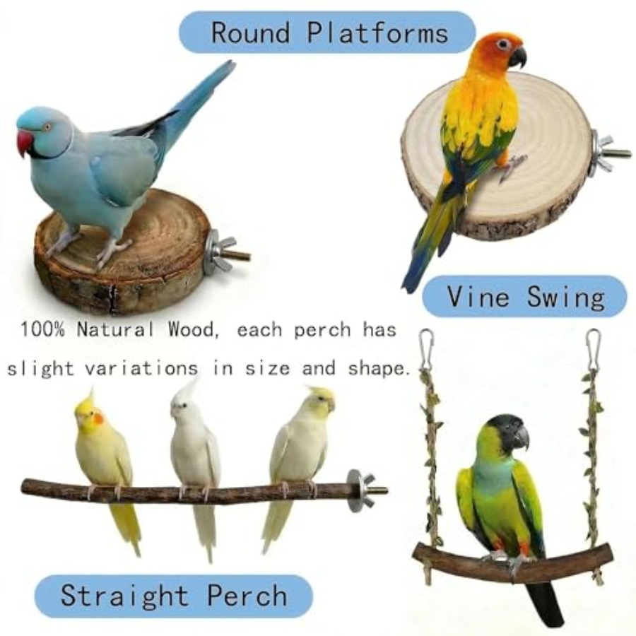 8PCS natural wood bird perches - Health & Wellness Fairs recension och pris