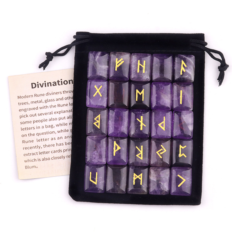 25PCS Runes Stones Set Engrave - Healing Crystal Set recension och pris