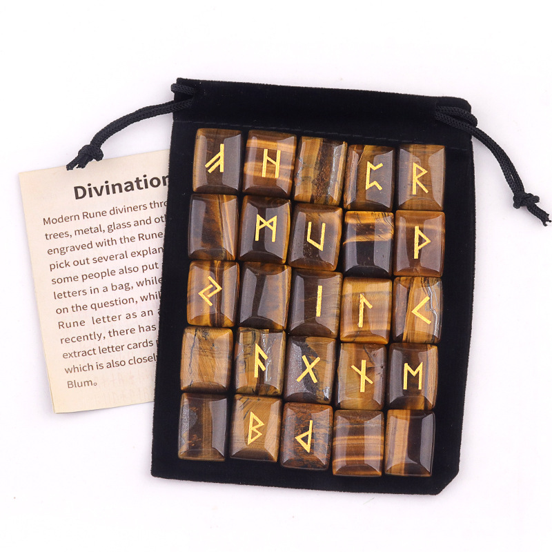 25PCS Runes Stones Set Engrave - Healing Crystal Set recension och pris