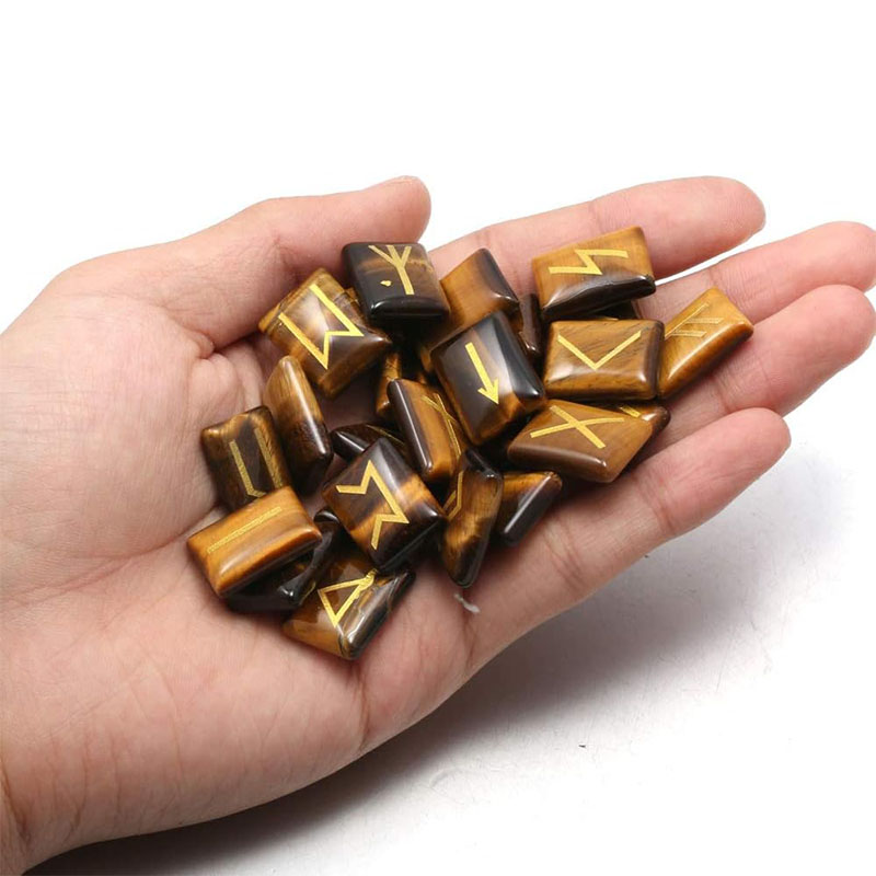 25PCS Runes Stones Set Engrave - Healing Crystal Set recension och pris