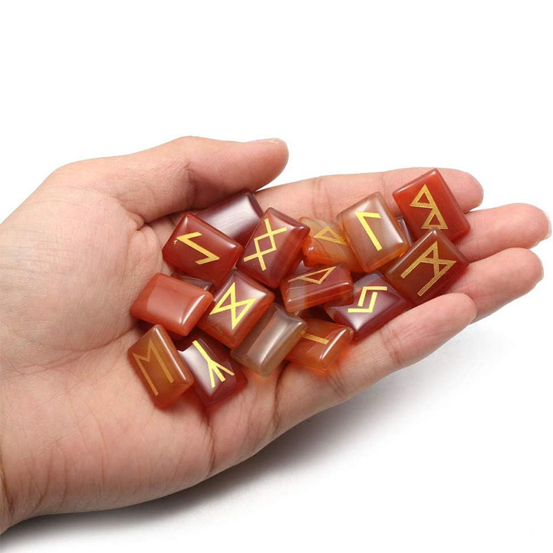 25PCS Runes Stones Set Engrave - Healing Crystal Set recension och pris