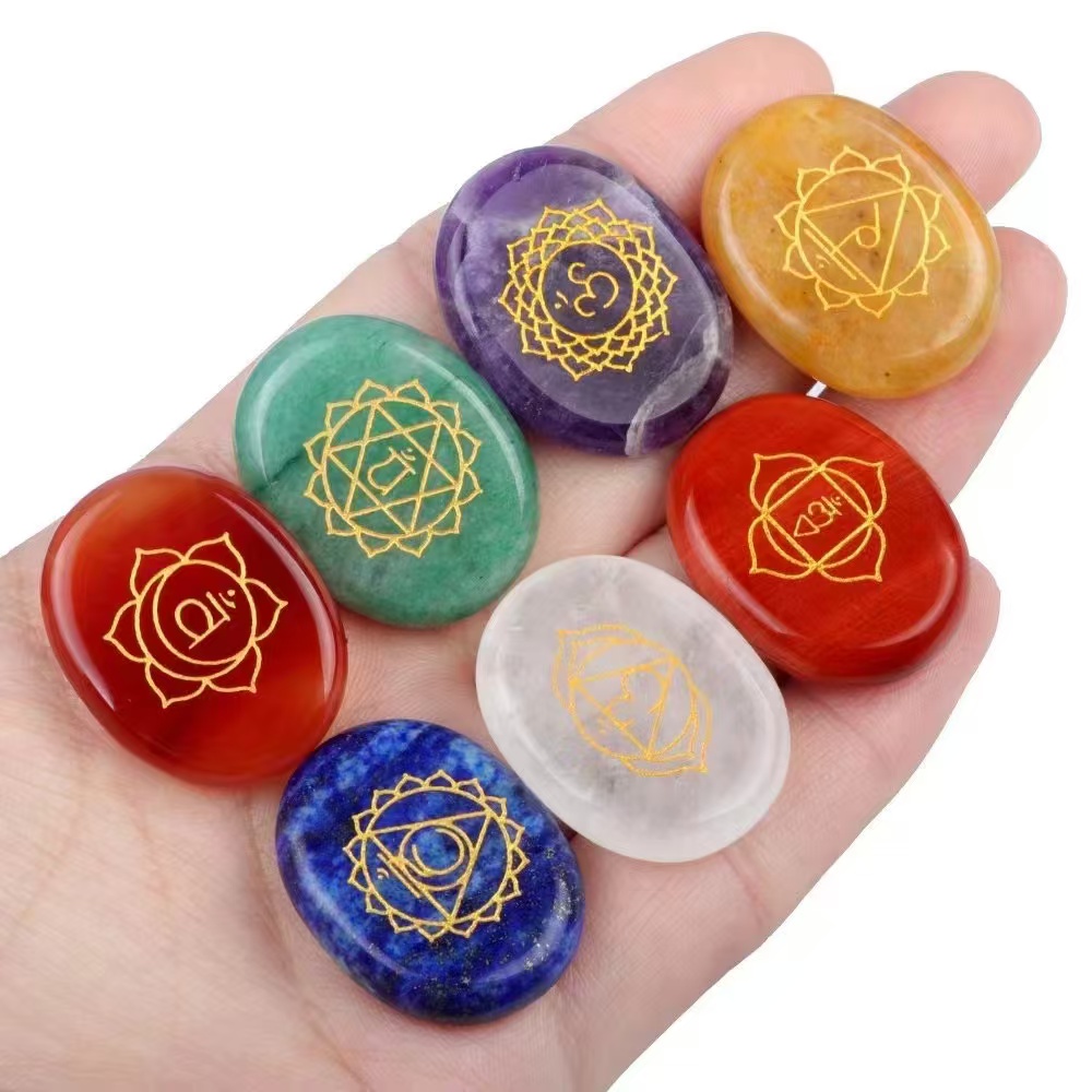 7pcs Natural Crystal Stone Orn - Healing Crystal Set recension och pris